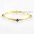 Brazalete azul de Lapis del oro 18k, surtidor al por mayor para la joyería de los brazaletes de la piedra preciosa para las mujeres